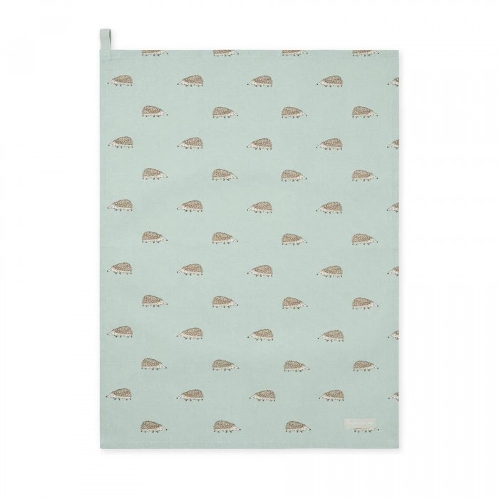 Hedgehogs Blue Tea Towel